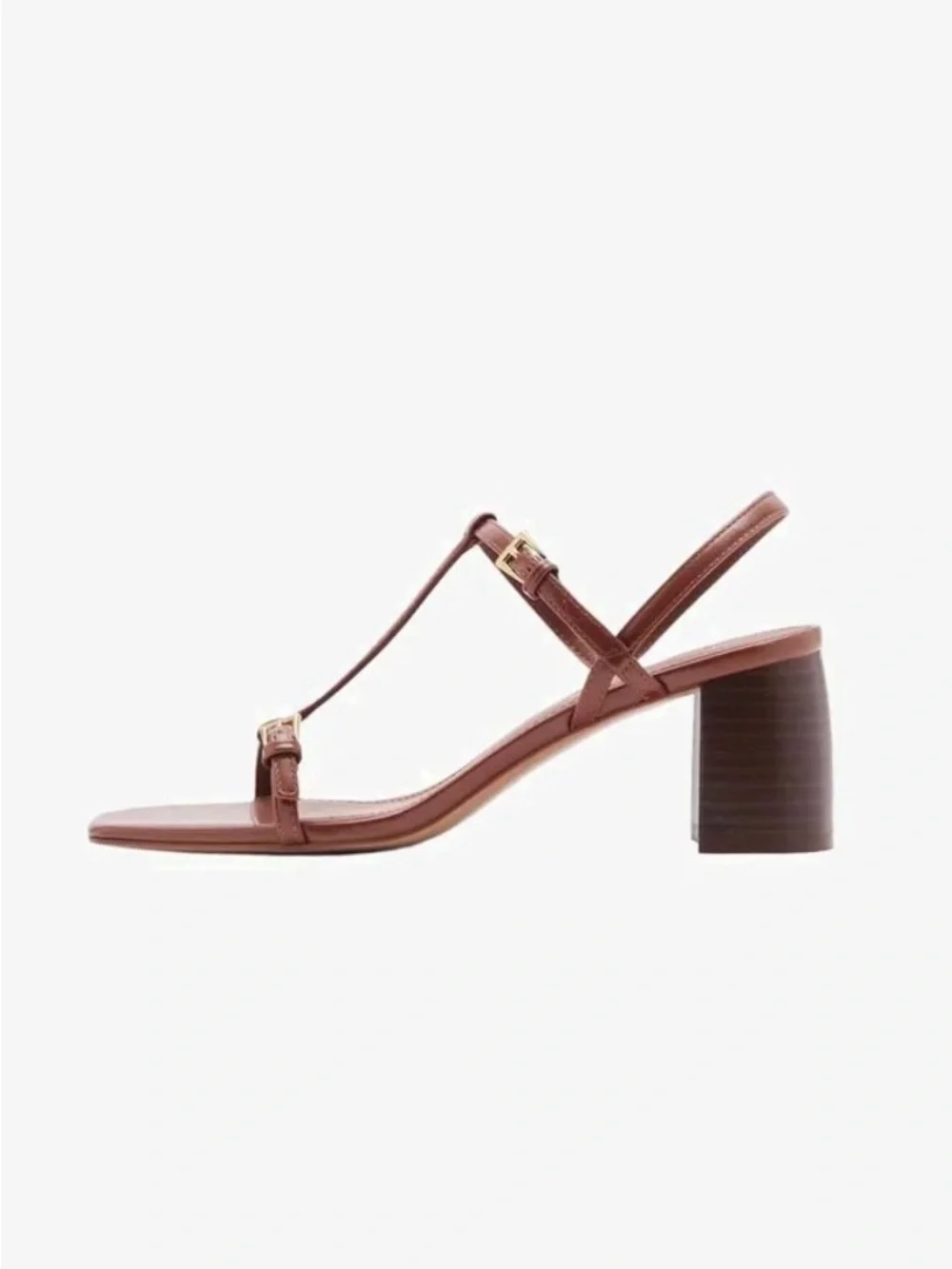 Mango Brown Oporta Strappy Block Heel Sandals NWT EUR 40